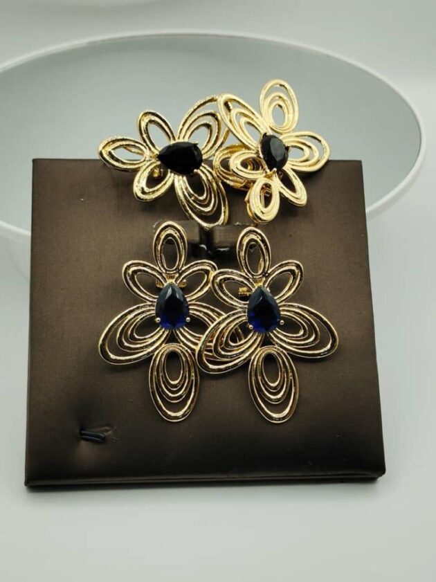 Black Petals Collection , 18 karat Gold plated, non tarnishing, skin friendly