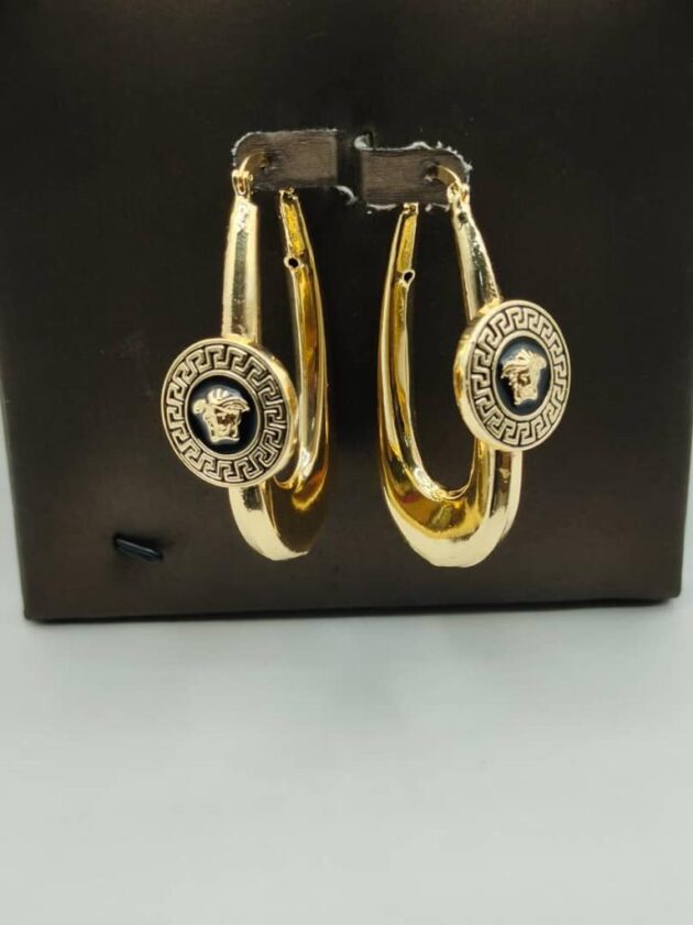 Casual Versace Earrings Gold Plated 18 Karat